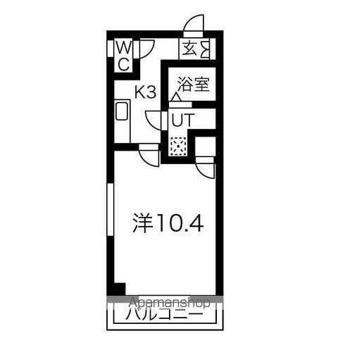 カーサ志賀本通(1K/4階)の間取り写真