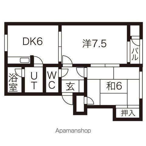 ヴェルディA(2DK/1階)の間取り写真