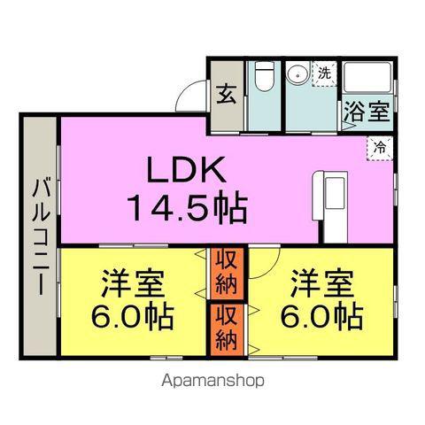 アドバンテイジⅡ(2LDK/2階)の間取り写真