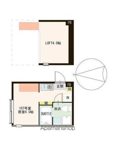 ハーモニーテラス春日町Ⅵ(ワンルーム/1階)の間取り写真