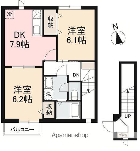 オーブリーAOKI(2DK/2階)の間取り写真