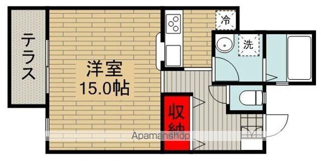 COTSVILLAGE KUNITACHI ボートン棟(ワンルーム/1階)の間取り写真