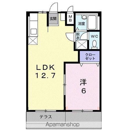 エルディム トミダ(1LDK/1階)の間取り写真