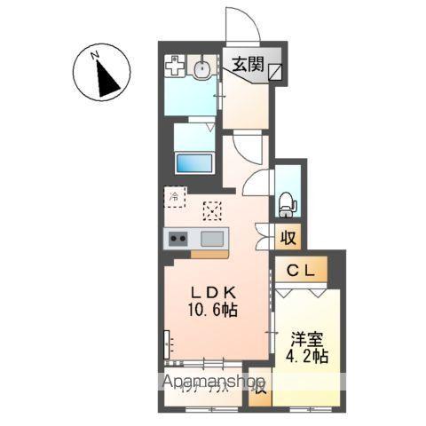 グランプラム本町(1LDK/1階)の間取り写真