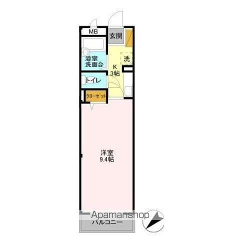 ハイドランジェ(1K/3階)の間取り写真