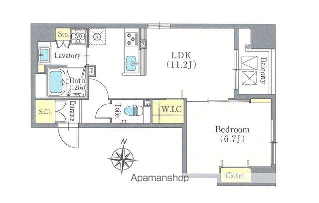 ルーエ錦(1LDK/3階)の間取り写真