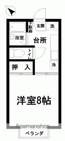 フリーダムヒル(1K/2階)の間取り写真