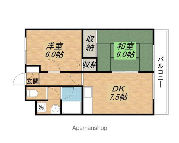 KALEN(2DK/3階)の間取り写真