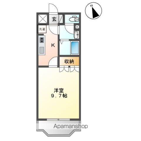 PARK HILLS(1K/1階)の間取り写真