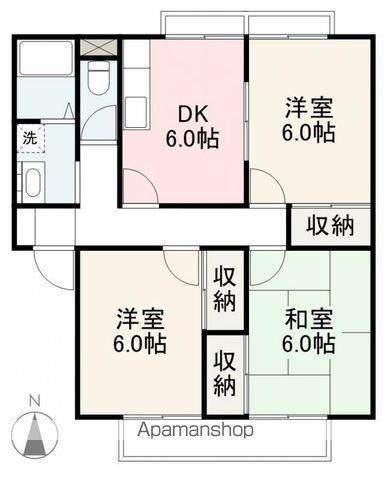 グランコートK A・B棟(3DK/2階)の間取り写真