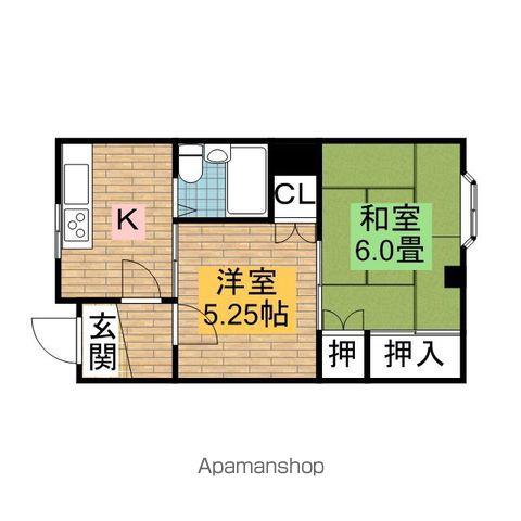 メゾン南部(1LDK/3階)の間取り写真