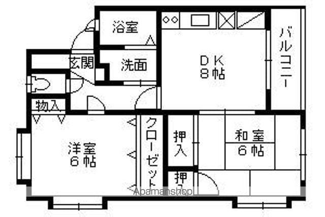 パークアベニュー小松原(2DK/2階)の間取り写真
