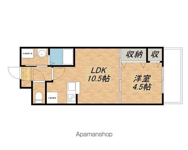 R-6COURT(1LDK/4階)の間取り写真