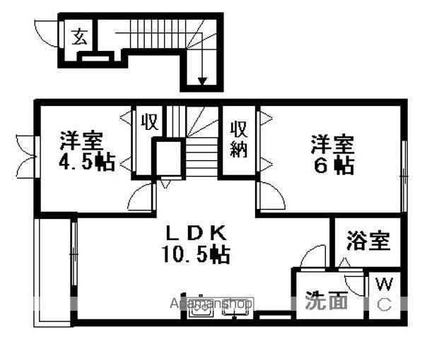 ノワメゾンB(2DK/1階)の間取り写真