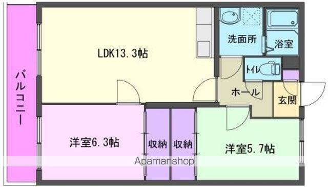 グリーンヒルズときわ台(2LDK/3階)の間取り写真