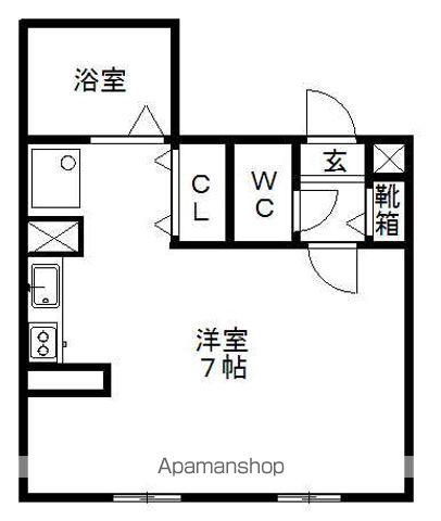 ポートランドハウス(ワンルーム/2階)の間取り写真