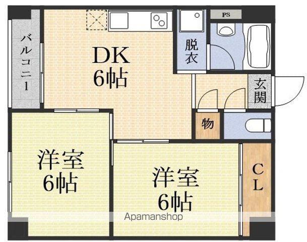 新大阪川島マンション(2DK/6階)の間取り写真