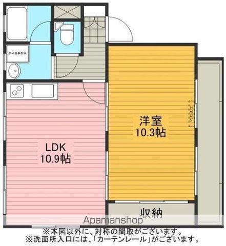 コーポ成田B棟(1LDK/3階)の間取り写真