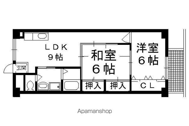 エスポワール紫野(2LDK/4階)の間取り写真