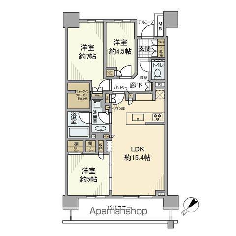 パークホームズ豊洲ザレジデンス(3LDK/18階)の間取り写真