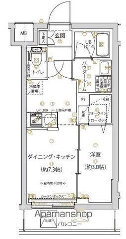 SPコート千川(1DK/2階)の間取り写真