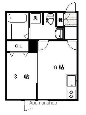メリディアン国見壱番館(ワンルーム/1階)の間取り写真