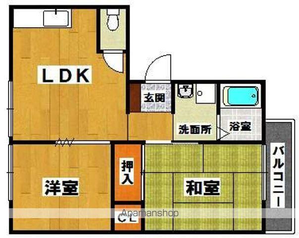 サンビレッジエクセルC棟(1LDK/1階)の間取り写真