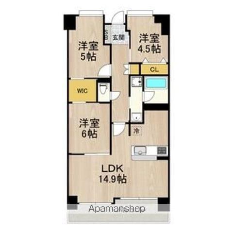 フロンティアタワー難波イースト(3LDK/3階)の間取り写真