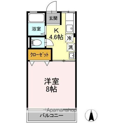 ソレイユあさか(1K/1階)の間取り写真