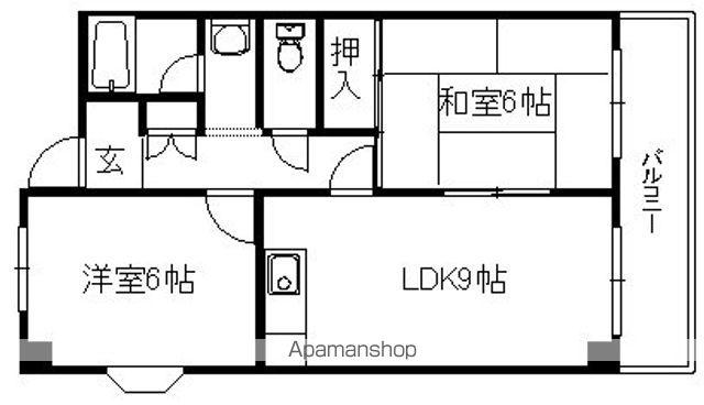 高師浜シーサイドマンションⅠ(2LDK/2階)の間取り写真