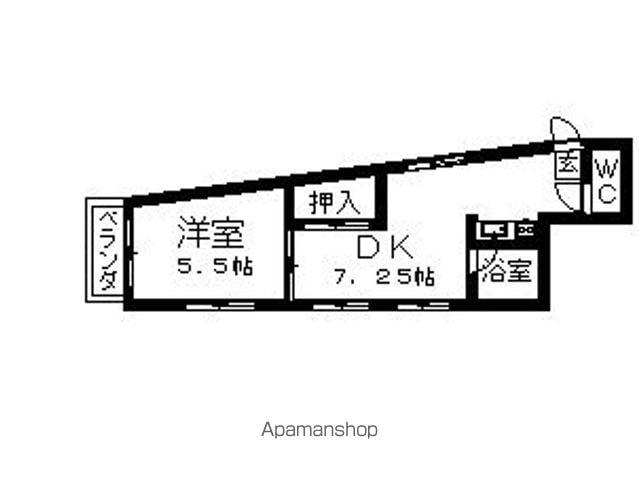 クレスト白壁(1DK/2階)の間取り写真