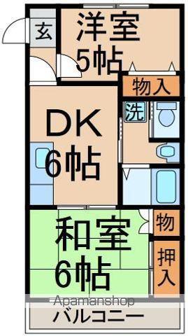 タウンコート道場(2DK/1階)の間取り写真