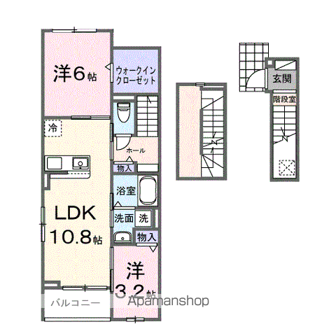 セレーノ(2LDK/3階)の間取り写真