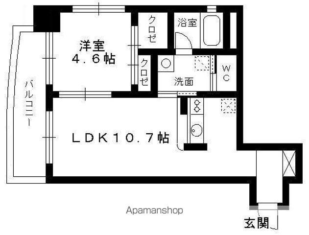サンシティ駅南(1LDK/12階)の間取り写真