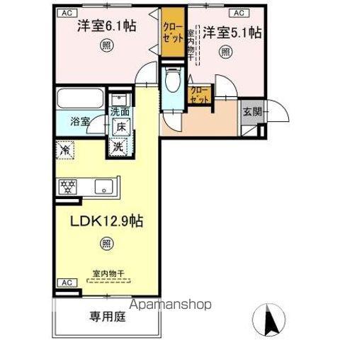 CHOUETTE(2LDK/1階)の間取り写真