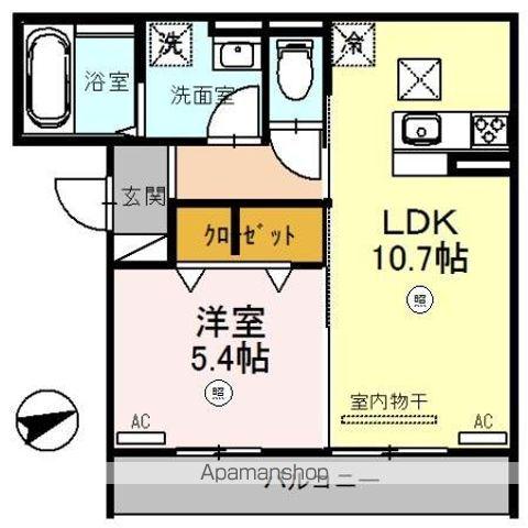 D-ROOMフォルチェ(1LDK/1階)の間取り写真