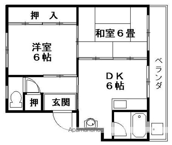 フロンティ松伝(2DK/3階)の間取り写真