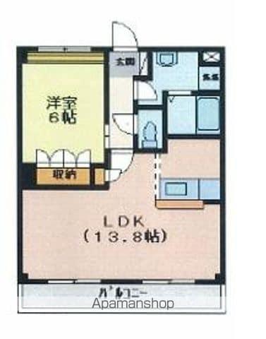 フロイデA(1LDK/2階)の間取り写真
