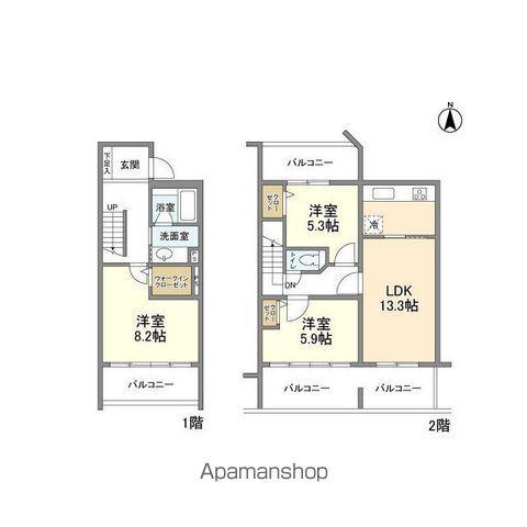 メゾネットミユキ(3LDK/1階)の間取り写真