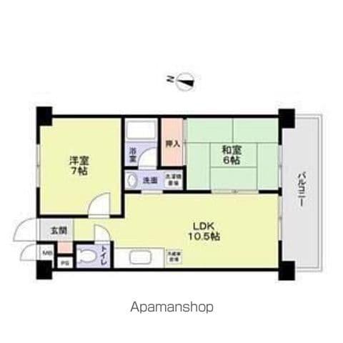 ハウス大屋敷(2LDK/4階)の間取り写真