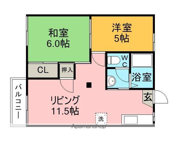 アベニューフラワーA・B(2LDK/2階)の間取り写真