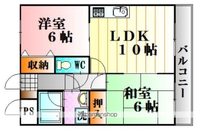 レジャンデールⅠ(2LDK/2階)の間取り写真