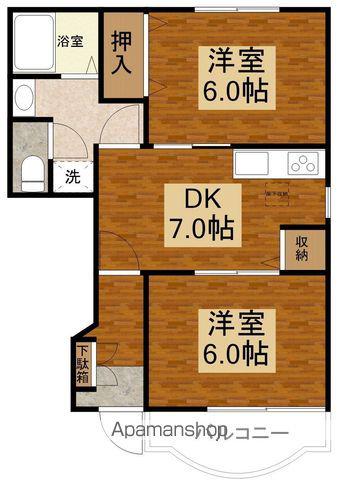 サンポエムC棟(2DK/1階)の間取り写真