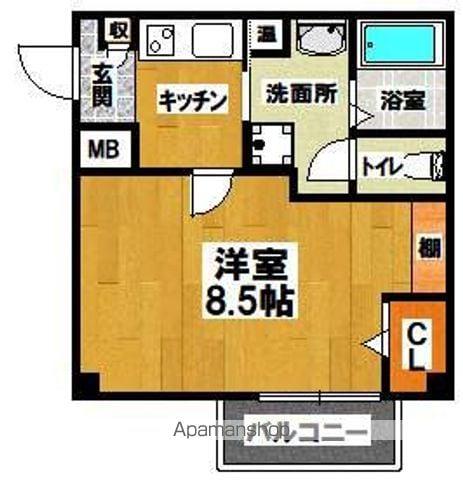 エヌエムスワサントドゥイースト(1K/1階)の間取り写真