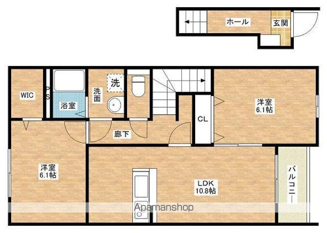 ティラミス河原(2LDK/2階)の間取り写真