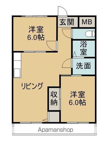 レジデンス京王(2LDK/3階)の間取り写真