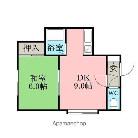 セピア菊水C(1DK/3階)の間取り写真