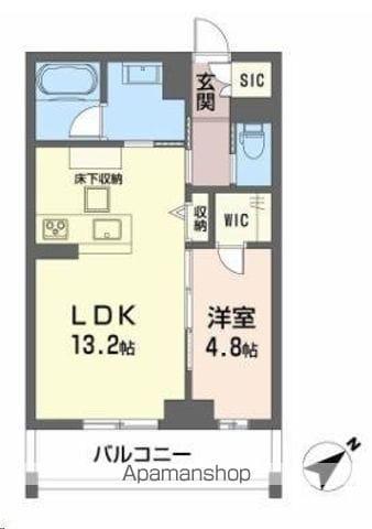 CLASSEUM連坊Ⅲ(1LDK/1階)の間取り写真