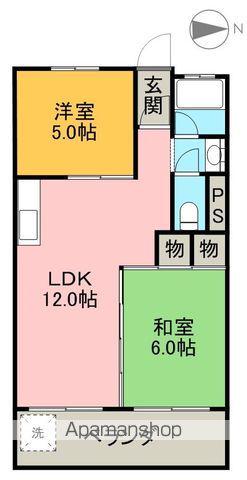 マンション高見(2LDK/2階)の間取り写真
