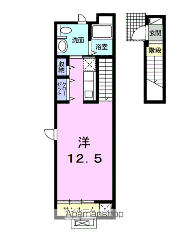 ベル フィオーレ(ワンルーム/2階)の間取り写真
